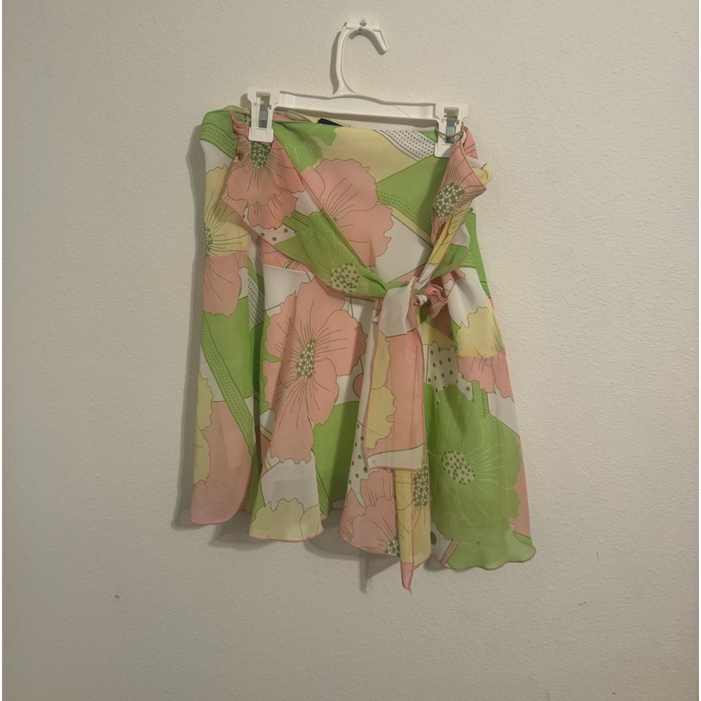 Vintage layered mini skirt with ruffle hem